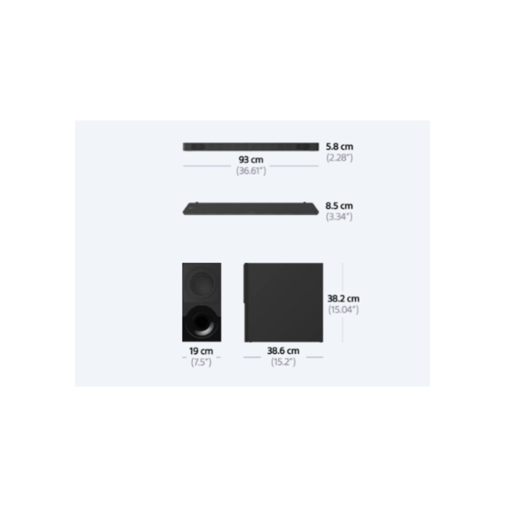 Sony Soundbar 2.1ch Dolby Atmos® / DTS:X™ dengan teknologi Bluetooth® - HT-X9000F